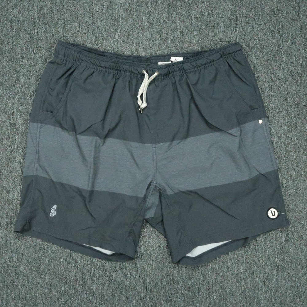 Vuori Shorts Men XL Gray Blue Kore Athletic Stretch Colorblock Lined Chileno Bay